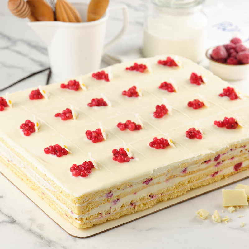 Rectangle cake Chocolate-raspberry