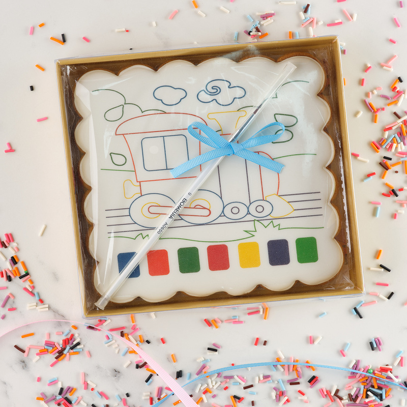 Пряничная раскраска Паровозик