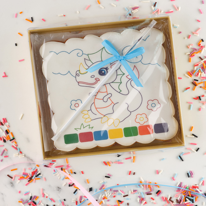 Пряничная раскраска Динозаврик