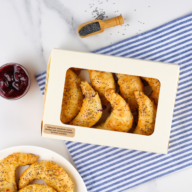 Печенье Рогалики с вишней в мини упаковке