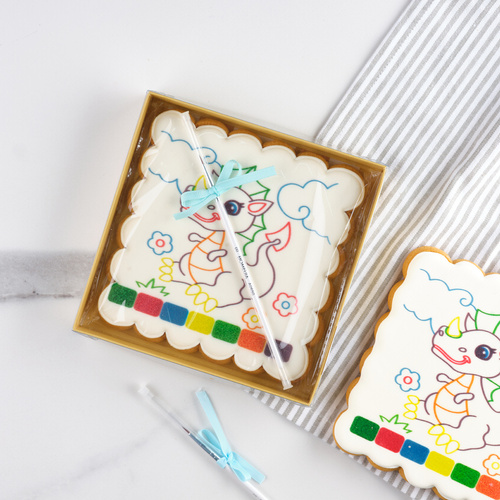 Пряничная раскраска Динозаврик