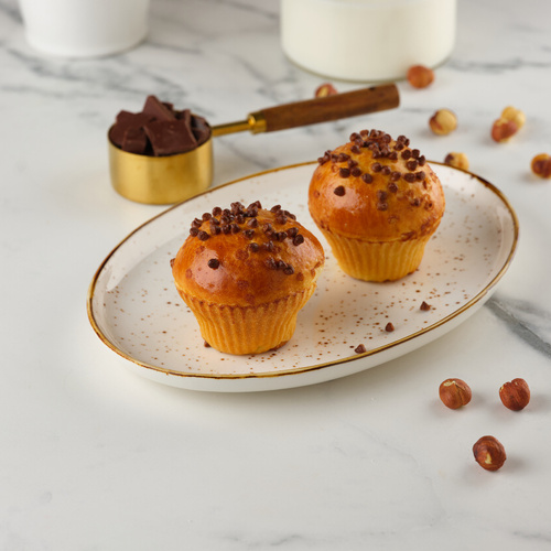 Булочка с шоколадно-фундучной пастой